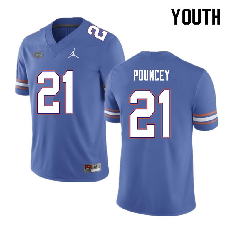 NCAA Florida Gators Ethan Pouncey Youth #21 Nike Blue Stitched Authentic College Football Jersey IRG2164UP